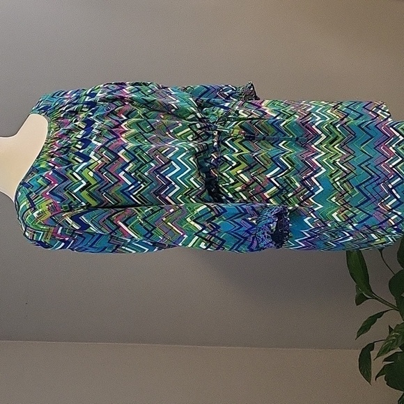 Amanda Uprichard Silk Chevron Print Tie Waist 3/4 Sleeve Dress Size See Comment - Picture 3 of 9